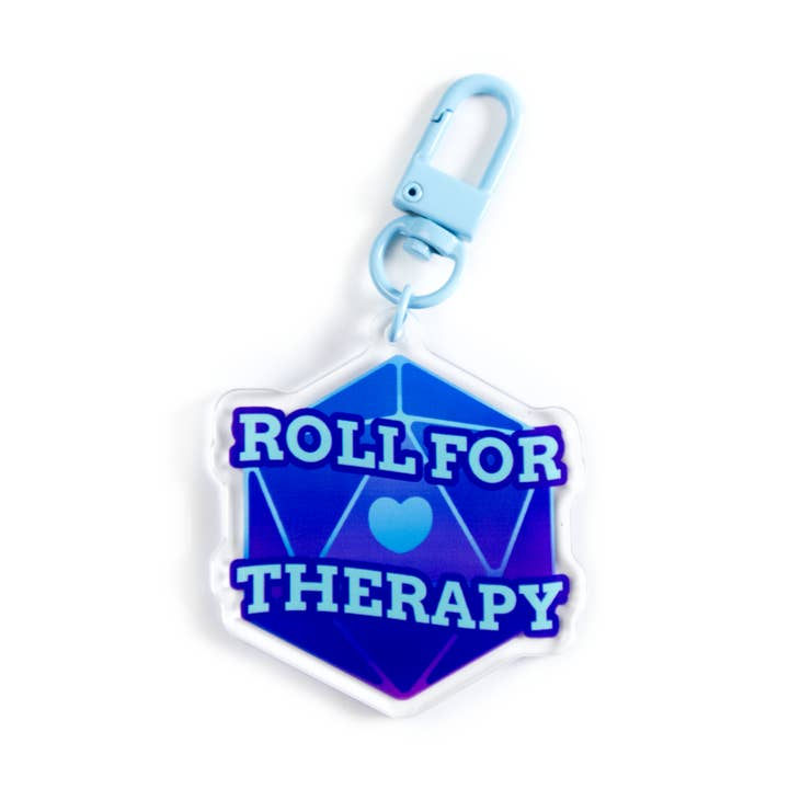 「Roll for Therapy」 Acrylic Keychain for wholesale by Glitchberry