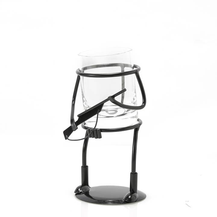 The Wine Savant / Khen Glassware - Wholesale Cocktail/Liquor Glass - Hunter Whiskey Glass - Bullet Glass & Metal Cup Holder- Guns