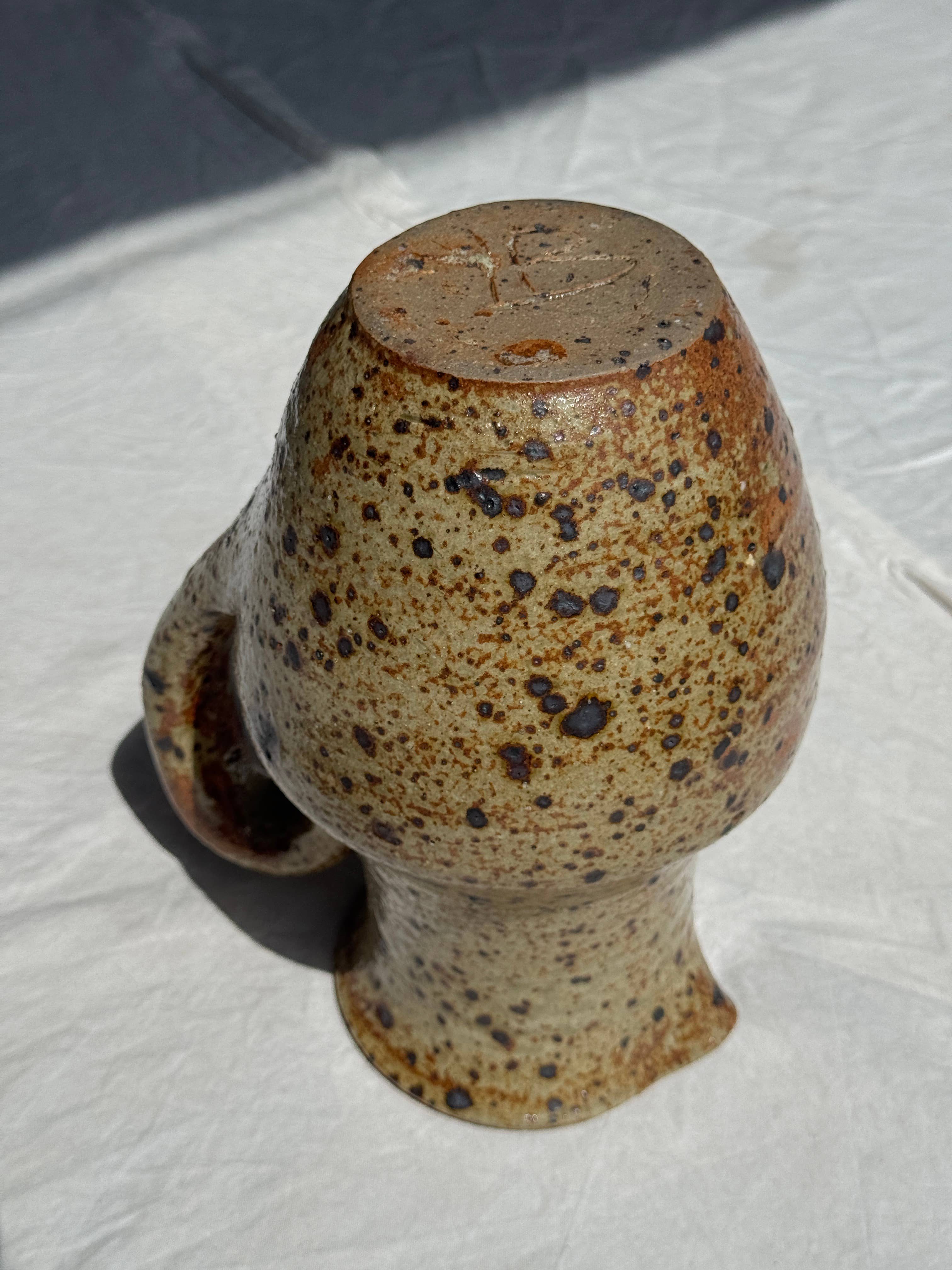 Office Objets - Wholesale Jug - Large speckled stoneware pitcher, YB brand underneath H2416