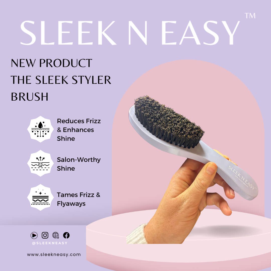 Sleek N Easy - Vente Peigne/brosse à cheveux - Brosse Sleek Styler – Votre secret pour des cheveux lisses et sans frisottis !
