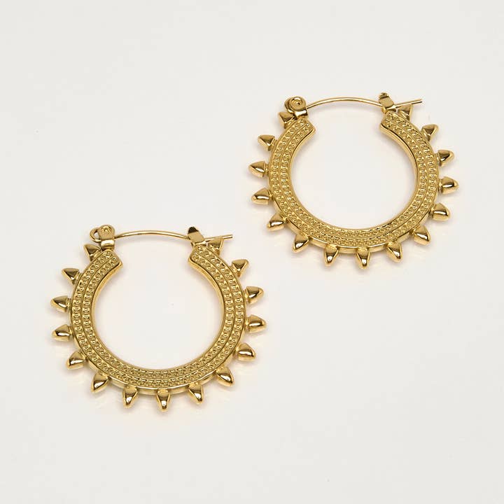 By Sookay - Wholesale Single Earring - gold plated stainless steel creole earrings, tribal.0