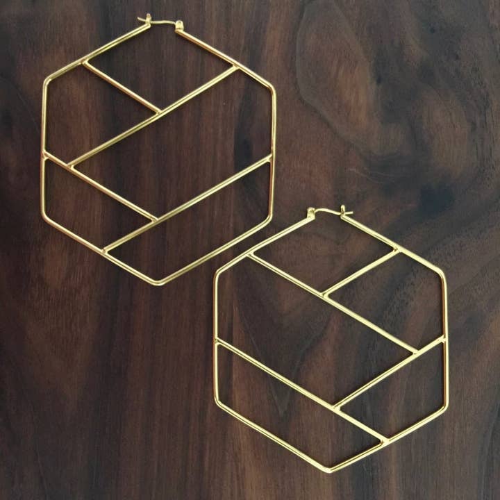 xl hexagon hoops for wholesale by Hahn Jewelry