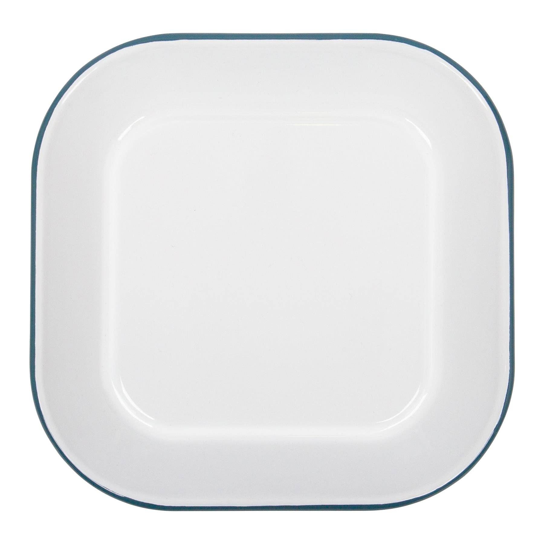 Rinkit Ltd - Wholesale Baking Dish - 24.5cm x 24.5cm White Square Enamel Baking Tray - By Argon Tableware5