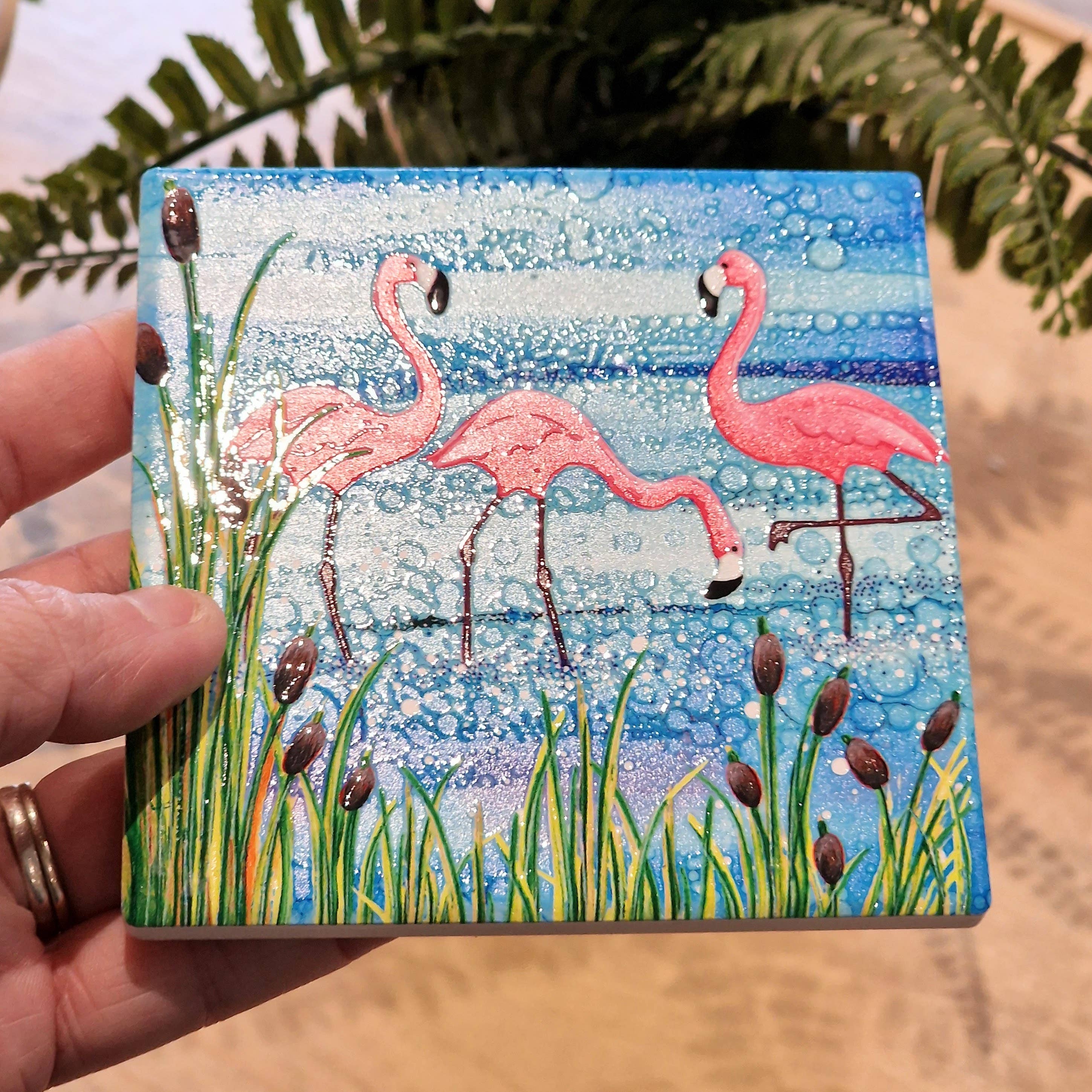 By Jo Crafts – wholesale Coasters – 44-C Flamingo Coaster4
