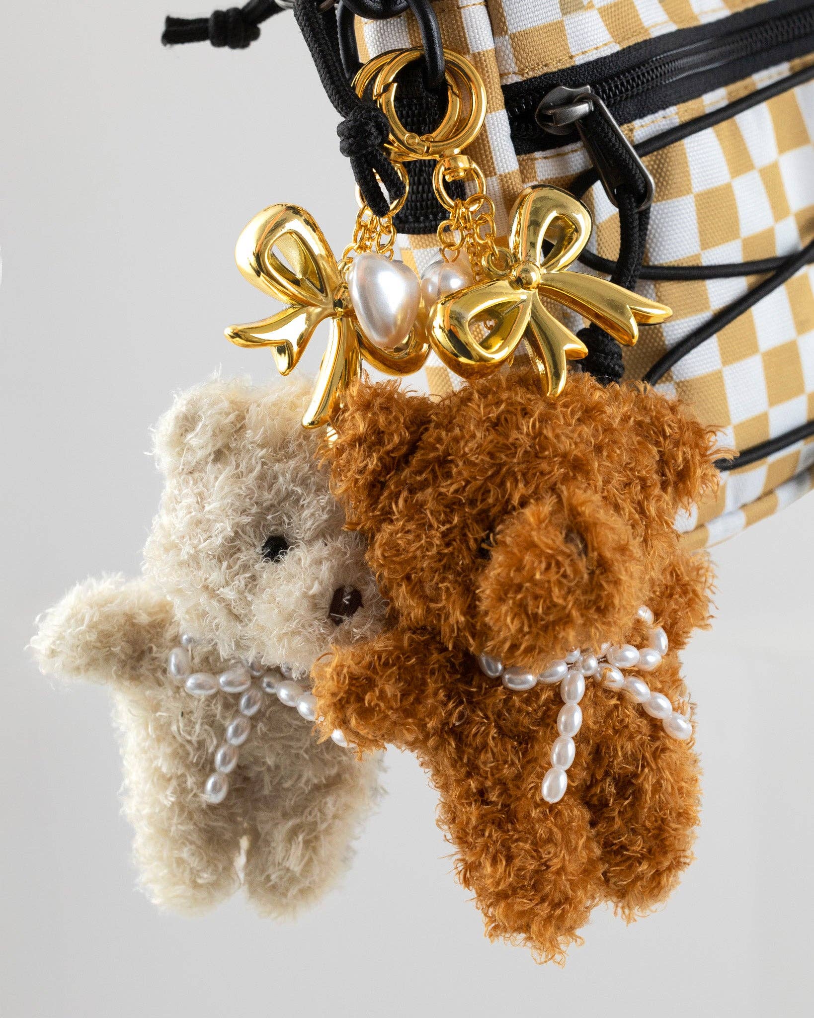 Sessori - Wholesale Keychain - Women's - Plush Pearl Bow Teddy Bear Bag Charm2