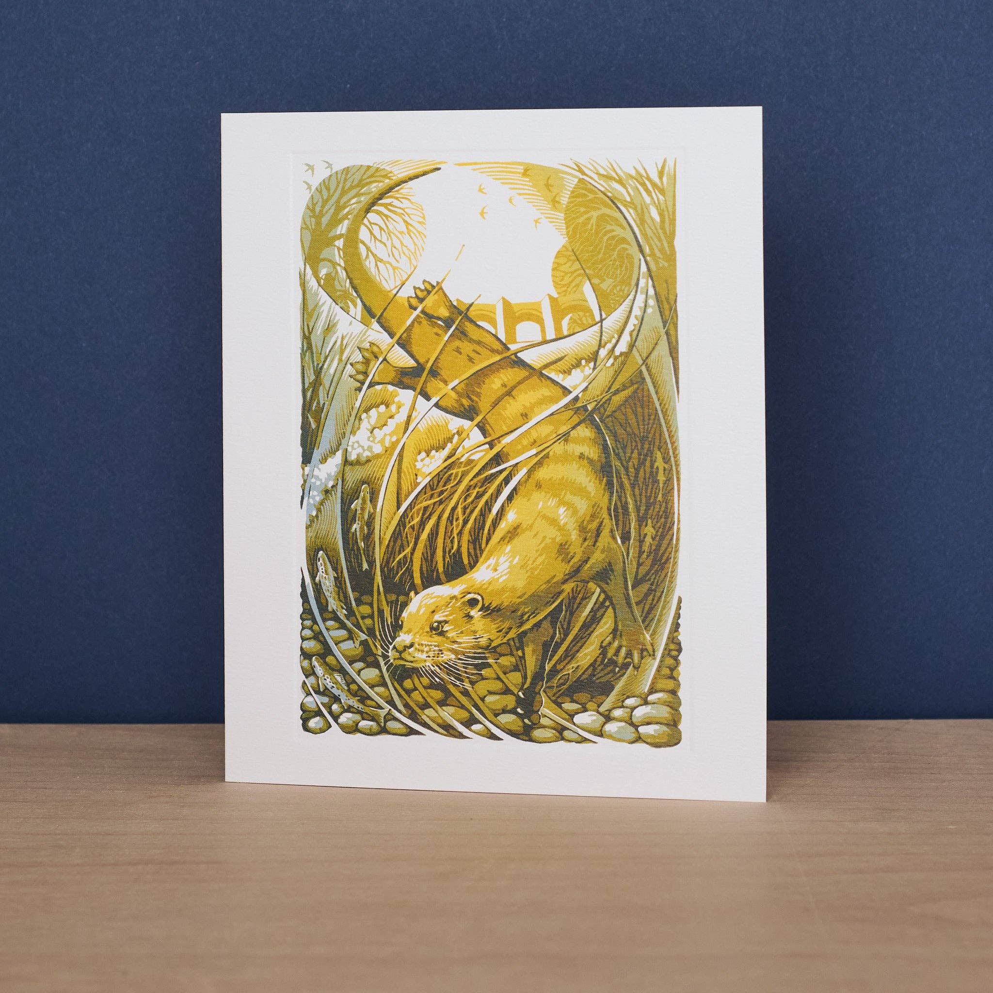 Art Angels - Wholesale Everyday Greeting Card - River Usk Otter0