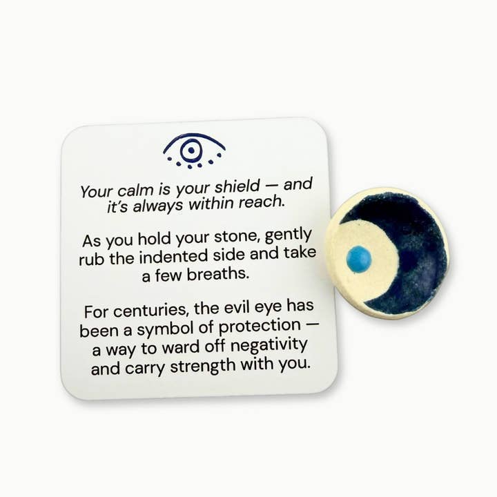 Calmware - Wholesale Spiritual Stone/Crystal - Evil Eye Worry Stones – Protection & Grounding 1
