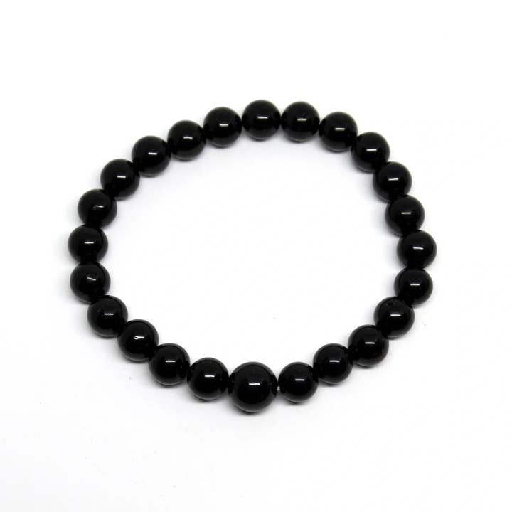 Namu Baru Inc. - Wholesale Beaded Bracelet - Black Obsidian Beaded Bracelet Wrist Mala 6mm - Large Wrist