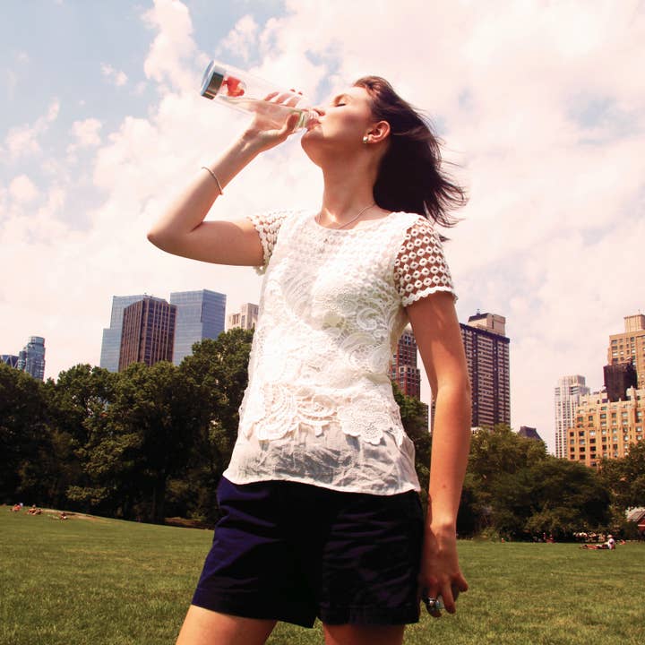 VitaJuwel USA - Wholesale Water Bottle - ViA Crystal Water Bottle | PASSION w. Carnelian & Halite