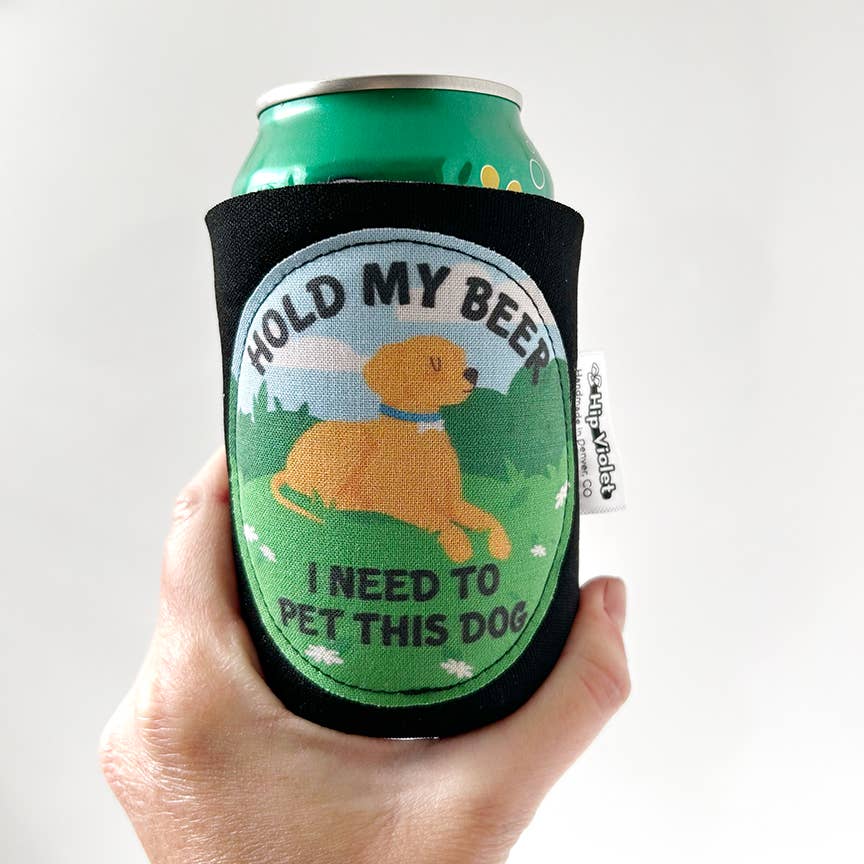 Hip Violet – wholesale Drink huggers & koozies – Dog Gift - "Hold My Beer I Need to Pet This Dog" Can Cooler