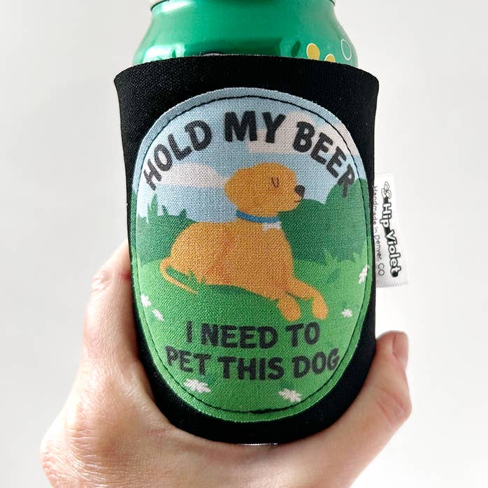 Dog Gift - "Hold My Beer I Need to Pet This Dog" Can Cooler for wholesale by Hip Violet