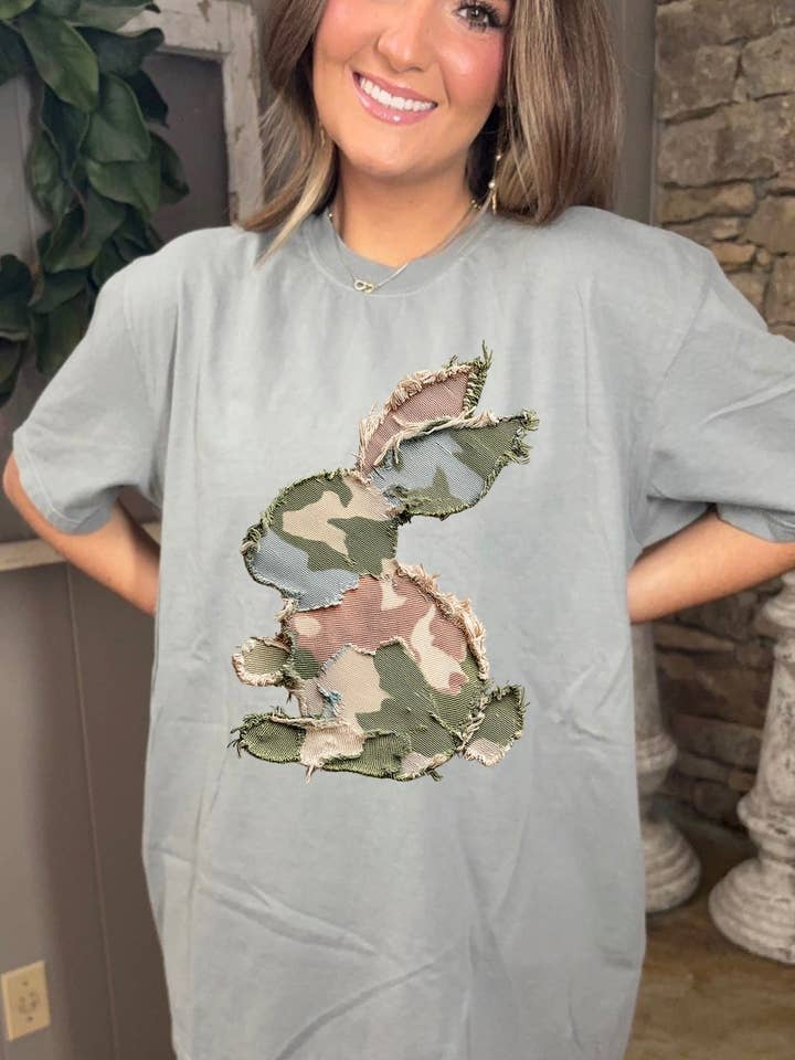 Ace of Grace - Wholesale T-Shirt (Graphic) - Women's - Faux Patchwork Camo Bunny Tee1