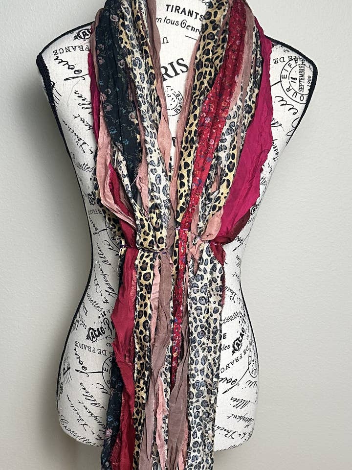 Fringe Scarf Cheetah Re-imagined for wholesale by The Curated Raven