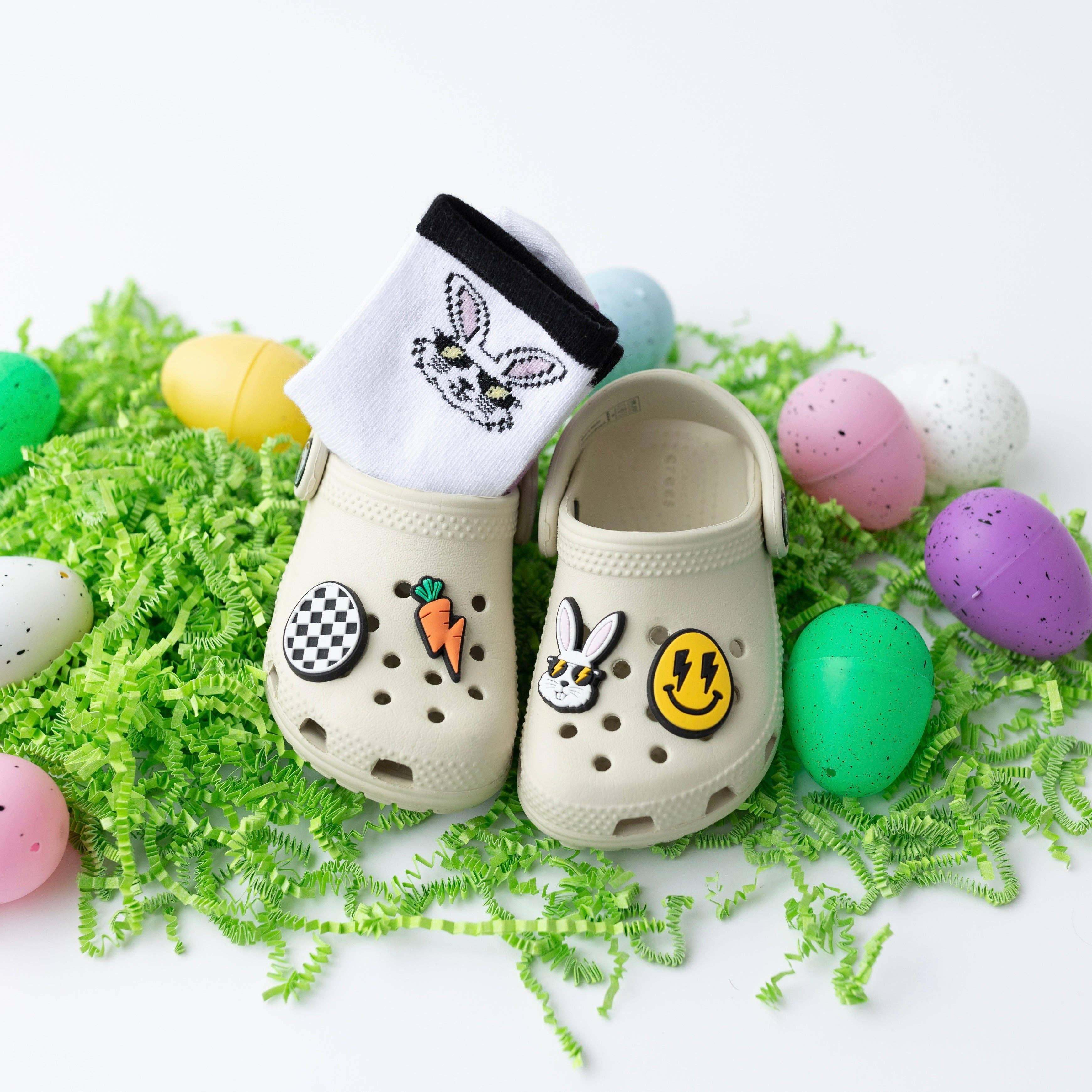 Kickin it up Socks - Wholesale Socks - Kids - Rad Bunny with Pink Bunny Foot2