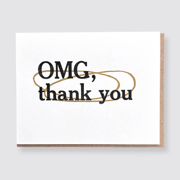 OMG, Thank You - Thank You Card for wholesale by True North Letterpress