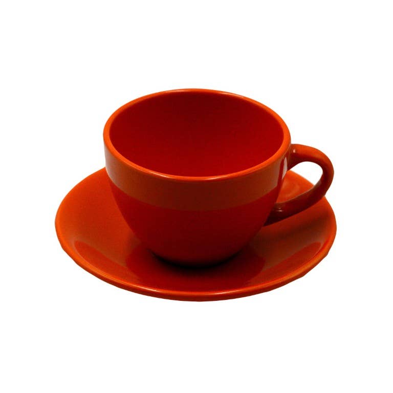 Romeo Orange Tea Cup Set 6 Pieces with Saucer for wholesale on Faire