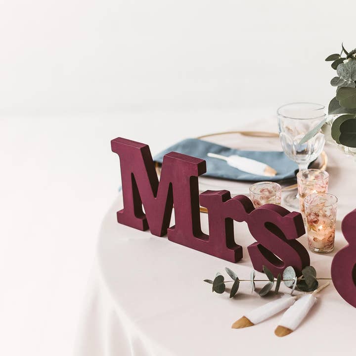 Woodinout – Sinal de mesa/secretária por atacado – Sinal personalizado de Sr. e Sra. em cor, Decorações de mesa de casamento3