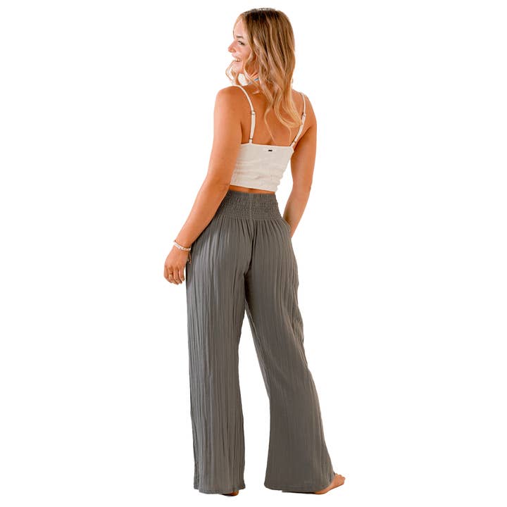 Lotus and Luna - Wholesale Pants - Women's - Granite Wide Leg Cotton Pants