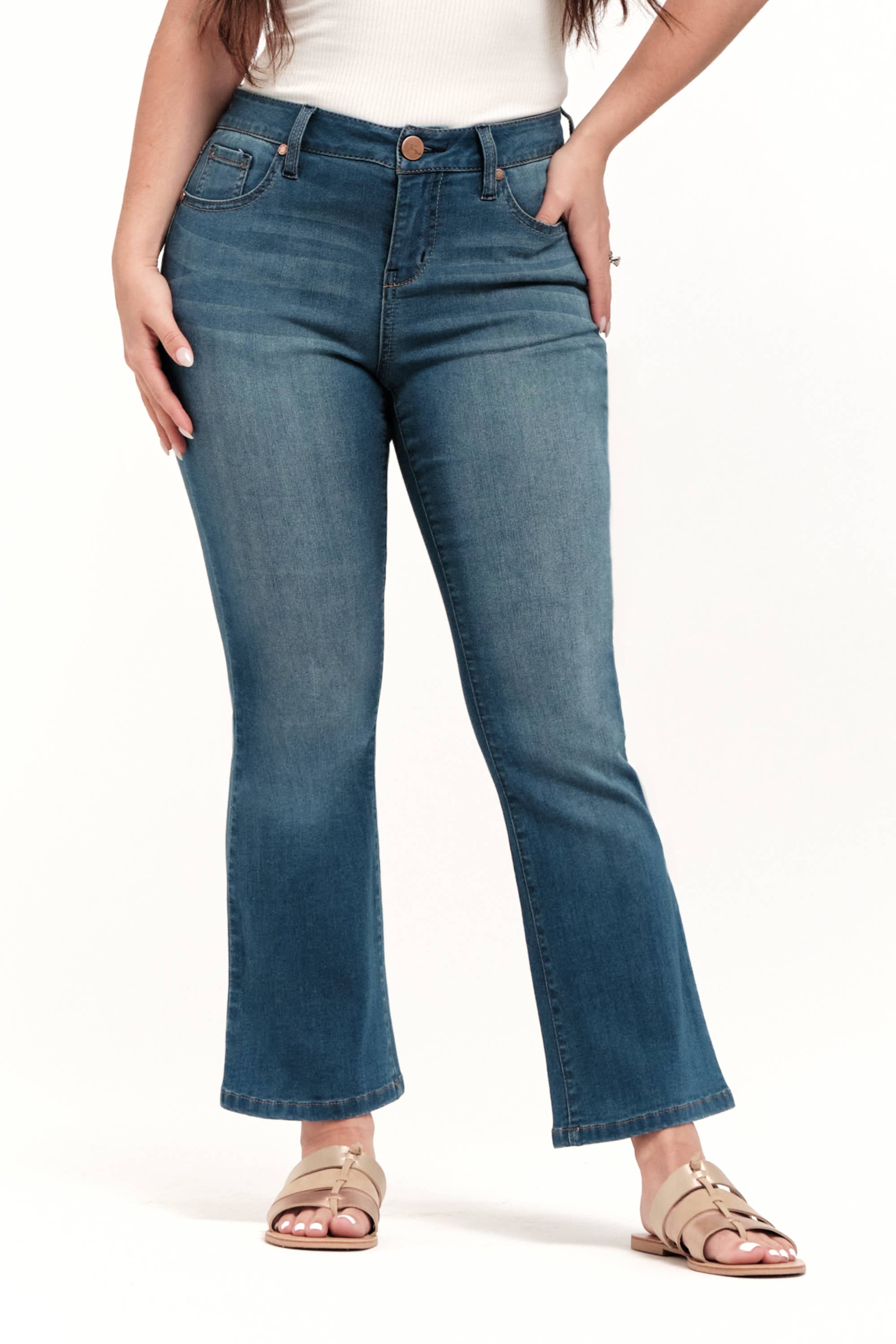 1822 Denim - Wholesale Jeans - Women's - Petite 26" Slim Boot Jean in Baron