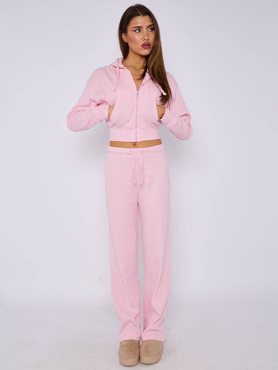 AX Labels - Wholesale Lounge Set - Women's - Interlock Cropped Zip Hoodie and Flared Trouser Set23
