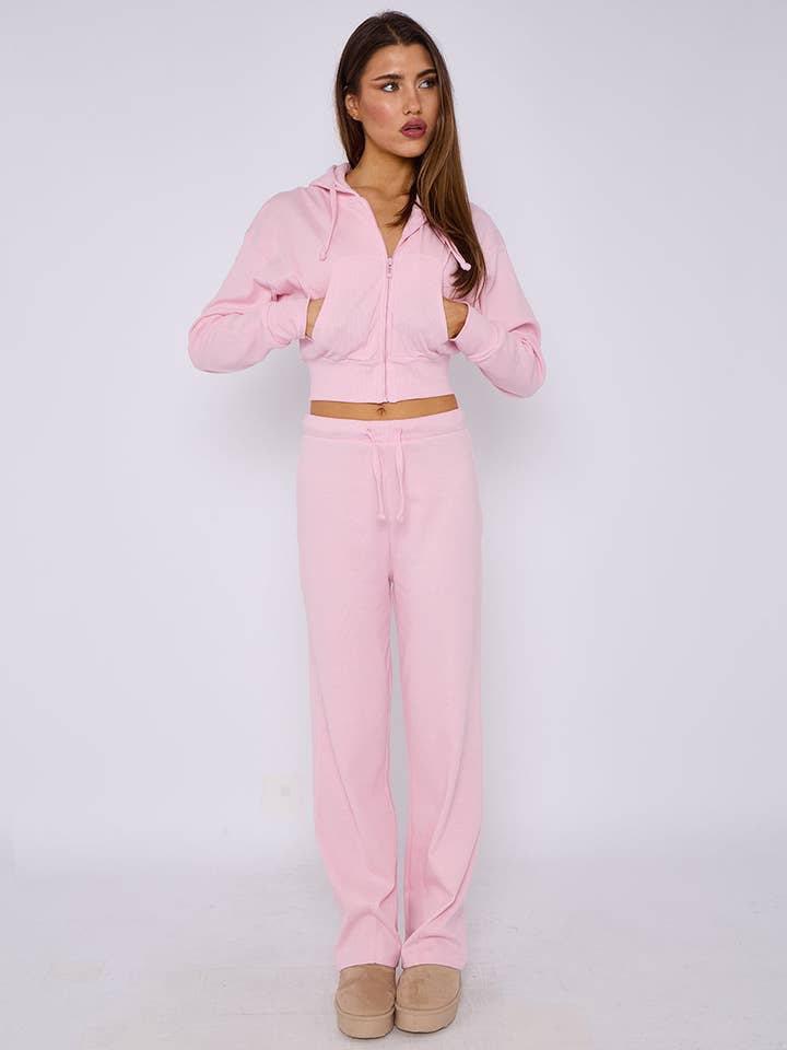 AX Labels - Wholesale Lounge Set - Women's - Interlock Cropped Zip Hoodie and Flared Trouser Set23