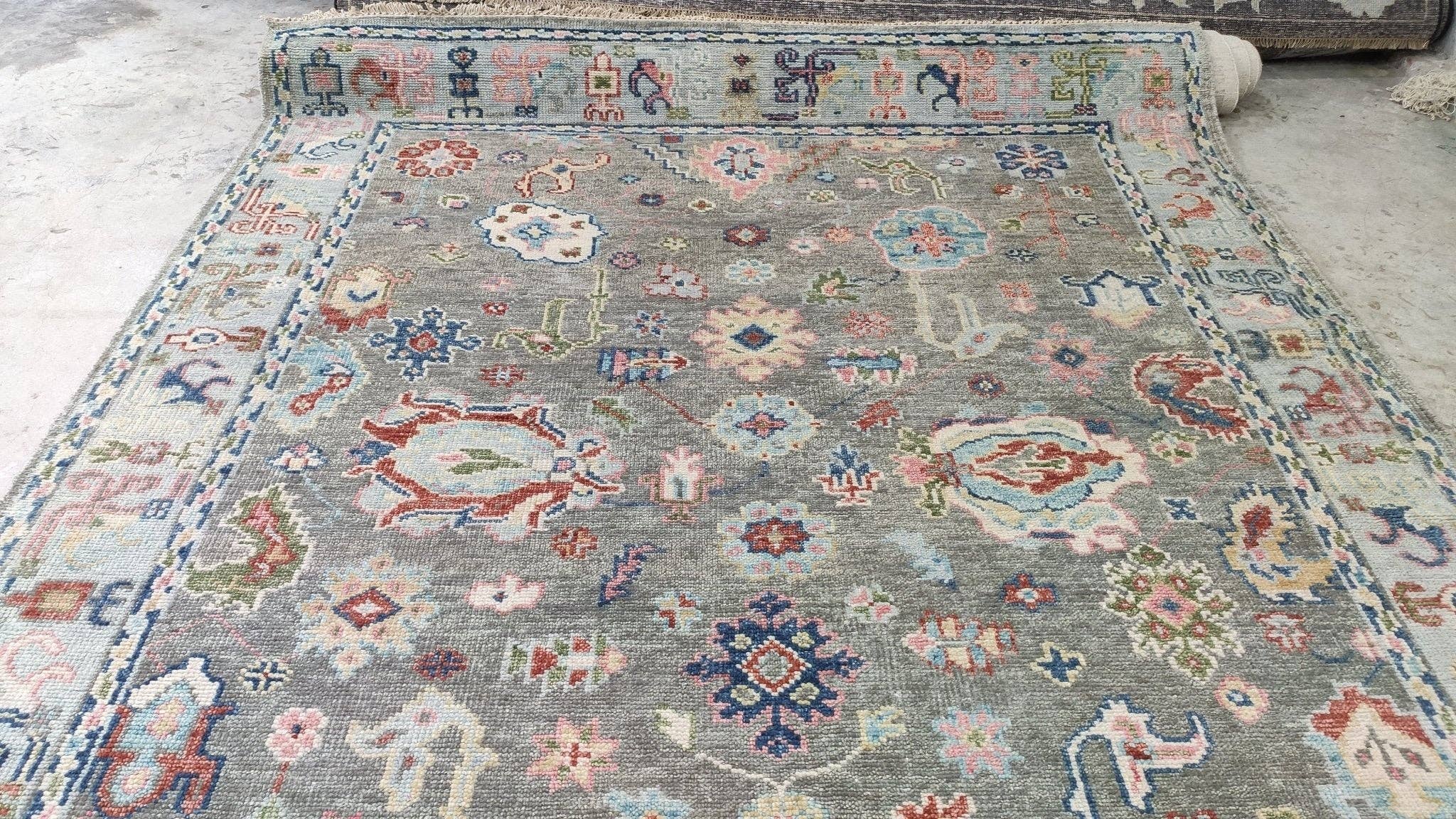 Banana Manor Rug Co. - Wholesale Area Rug - Bianca  8x10 Grey Hand-Knotted Oushak Rug19