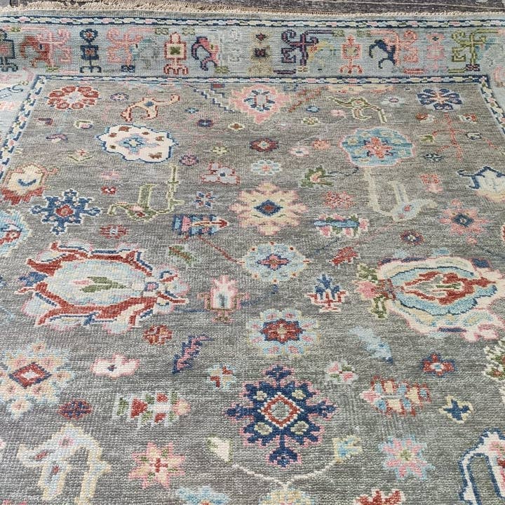 Banana Manor Rug Co. - Vente Tapis - Tapis Oushak noué à la main Bianca 8x10 gris19