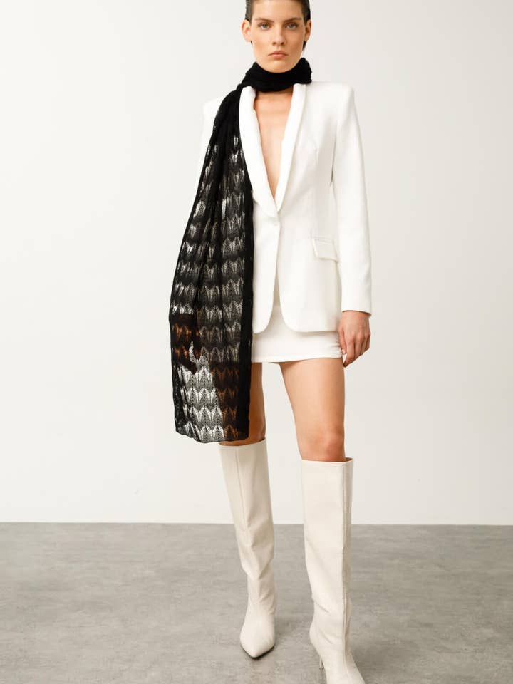 Châle Anatolia en mohair noir pour la vente par Mohair&Angora