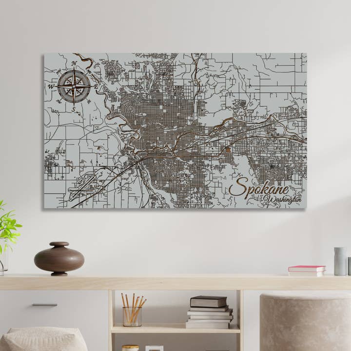 Washington: Spokane Street Map for wholesale by Fire & Pine