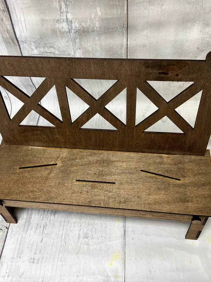 Bench Cris Cross display Kit for wholesale by Rustic Home Co LLC