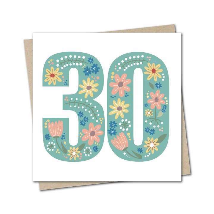 Square age card - 30 for wholesale by Duckduckle Design