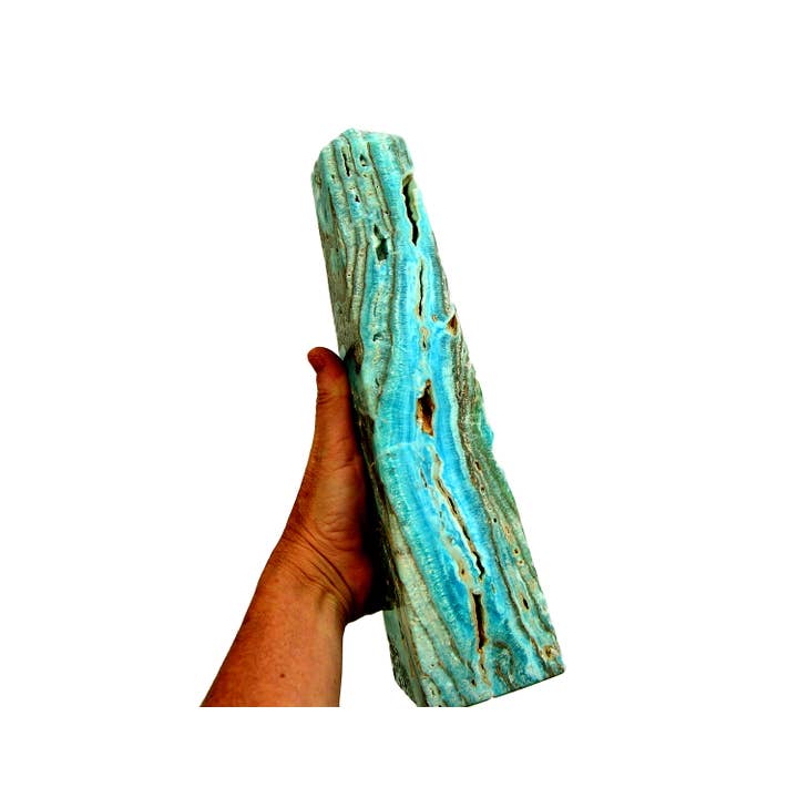 Kaia & Crystals - Vente Pierre et cristal de spiritualité - Obélisque XXXL en aragonite bleue 2 000 g1