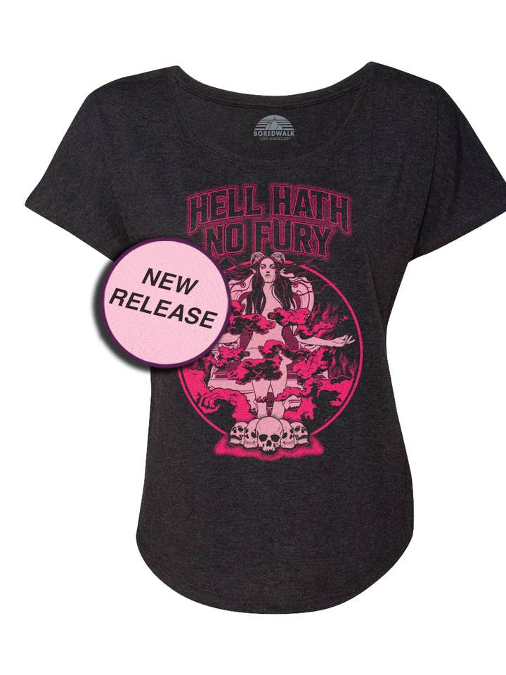 Women's Hell Hath No Fury Scoop Neck T-Shirt for wholesale by Boredwalk