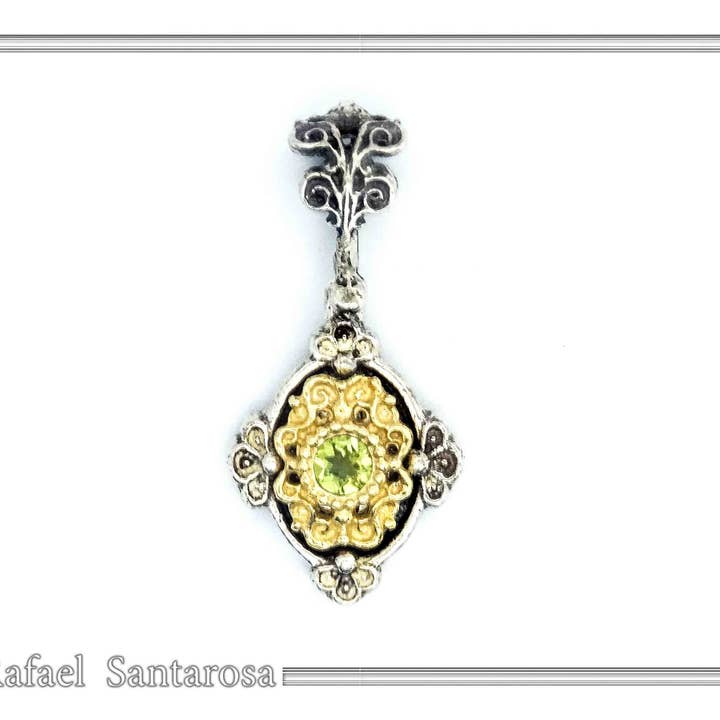Byzantine silver necklace with garnet for wholesale by RAFAEL SANTAROSA