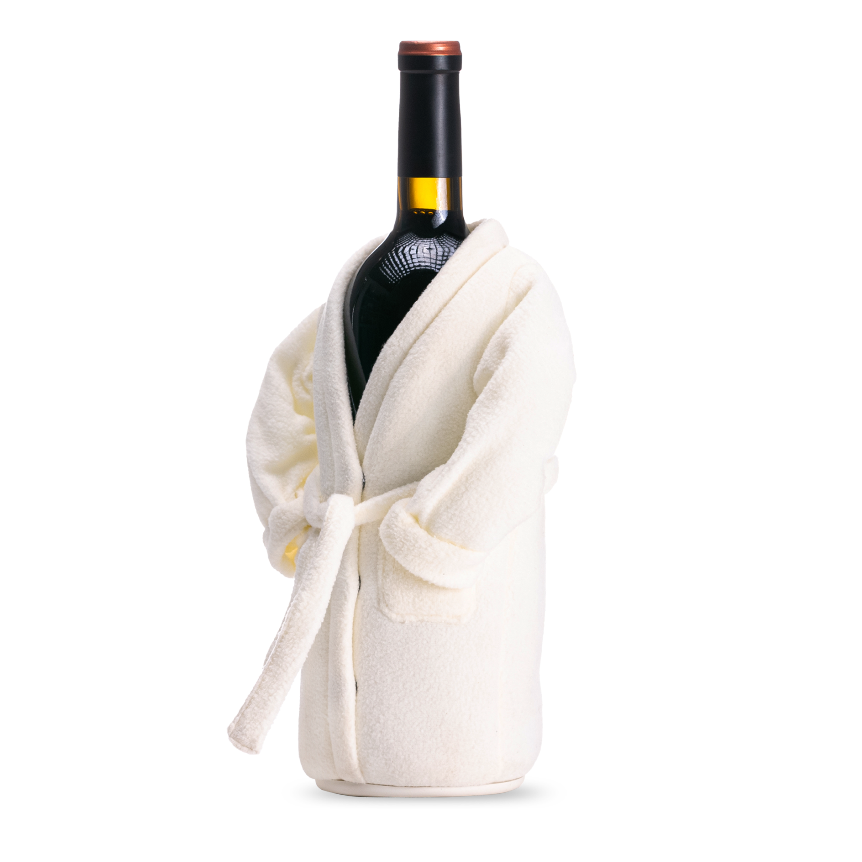 Puffin Drinkwear - Wholesale Wine Bucket - Insulated Wine Bottle Holder - The Resort - White Bathrobe5