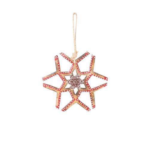 Seasonz Hanging Snowflake Red-030 for wholesale by International Gifts Ltd.