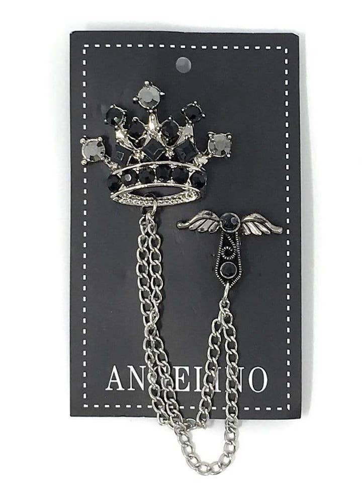 Lapel Pin, Crown Design - Mens Fashion - Prom for wholesale by Angelino