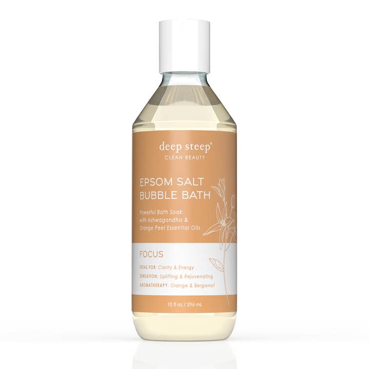 Epsom Salt Bubble Bath - Focus 10 fl oz for wholesale by Deep Steep Clean Beauty