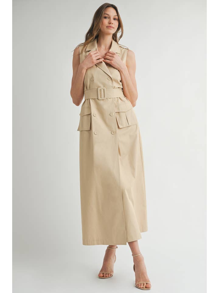 COMBO IVOIRE LD1869 La Robe Trench Sans Manches Ceinturée en vente sur Faire3