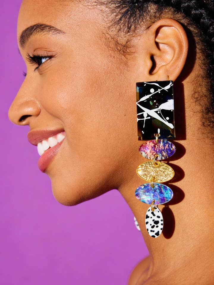 BLU Tortoise Drop Earring for wholesale by AND-MADE by Hand