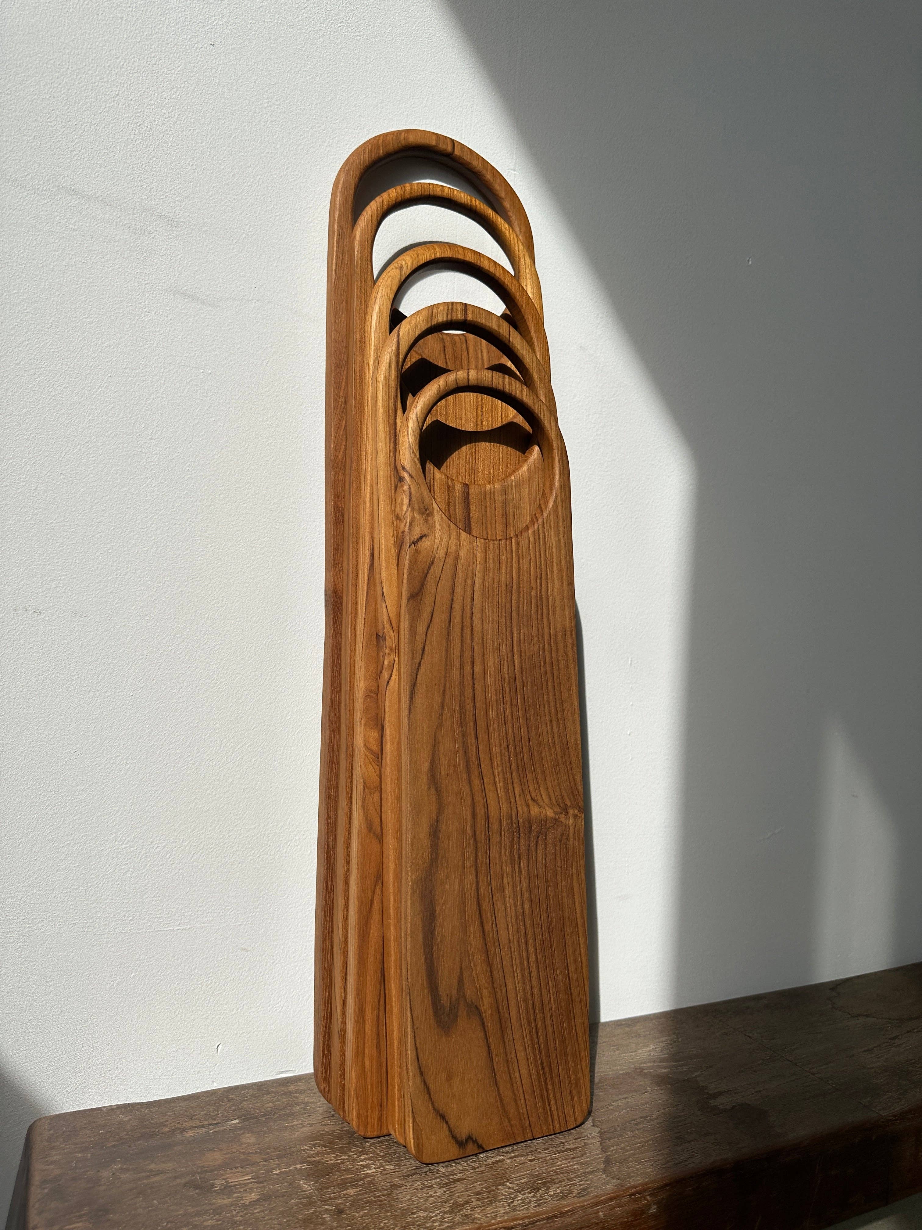 Office Objets - Wholesale Cutting Board - Monoxyle teak cutting or presentation board with handle (T3)7