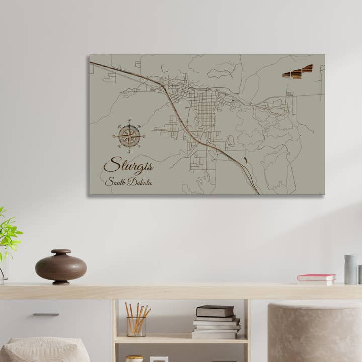 South Dakota: Sturgis Street Map for wholesale by Fire & Pine