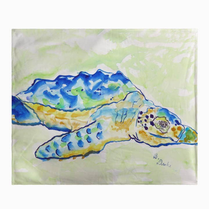 Loggerhead Turtle Fleece Throw for wholesale by Betsy Drake Interiors