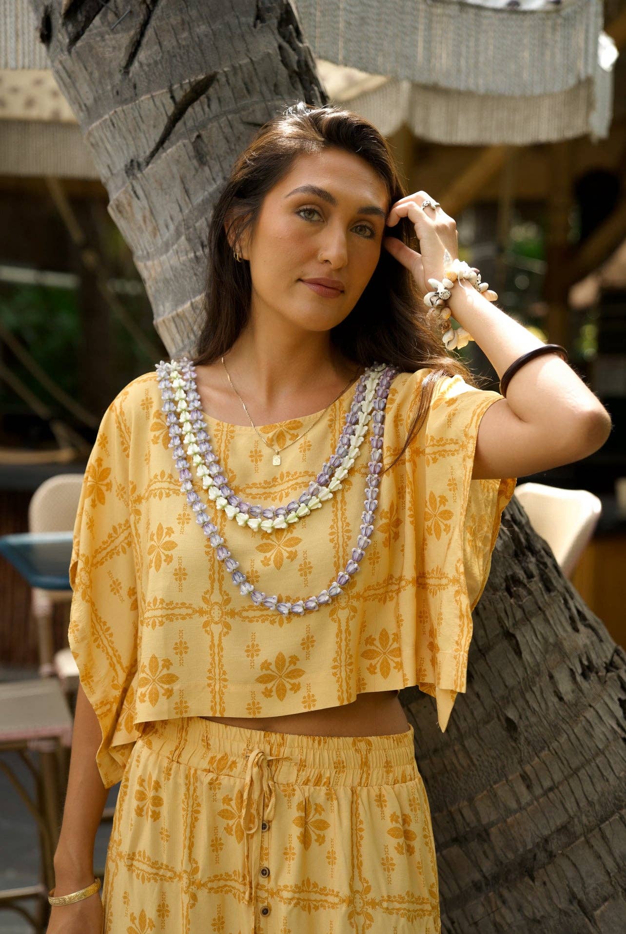 EHA Culture - Wholesale Blouse - Women's - Pua Kenikeni Glow Hina Blouse2