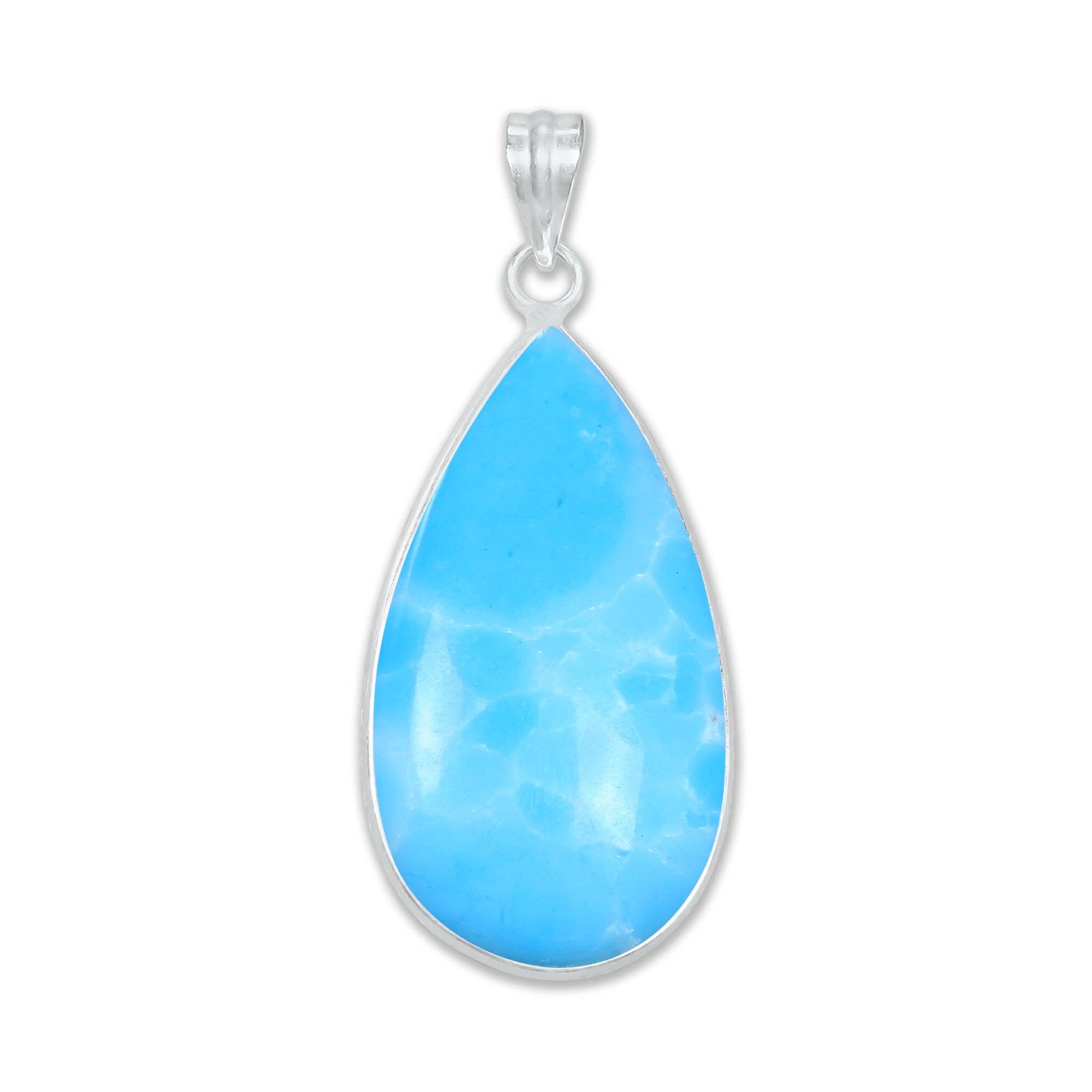 Handmade Jewels - Wholesale Individual Charm/Pendant - Larimar (Created) Minimalist Pendants -  Handmade, Silver-Plated Brass, Wholesale Fashion Jewelry5