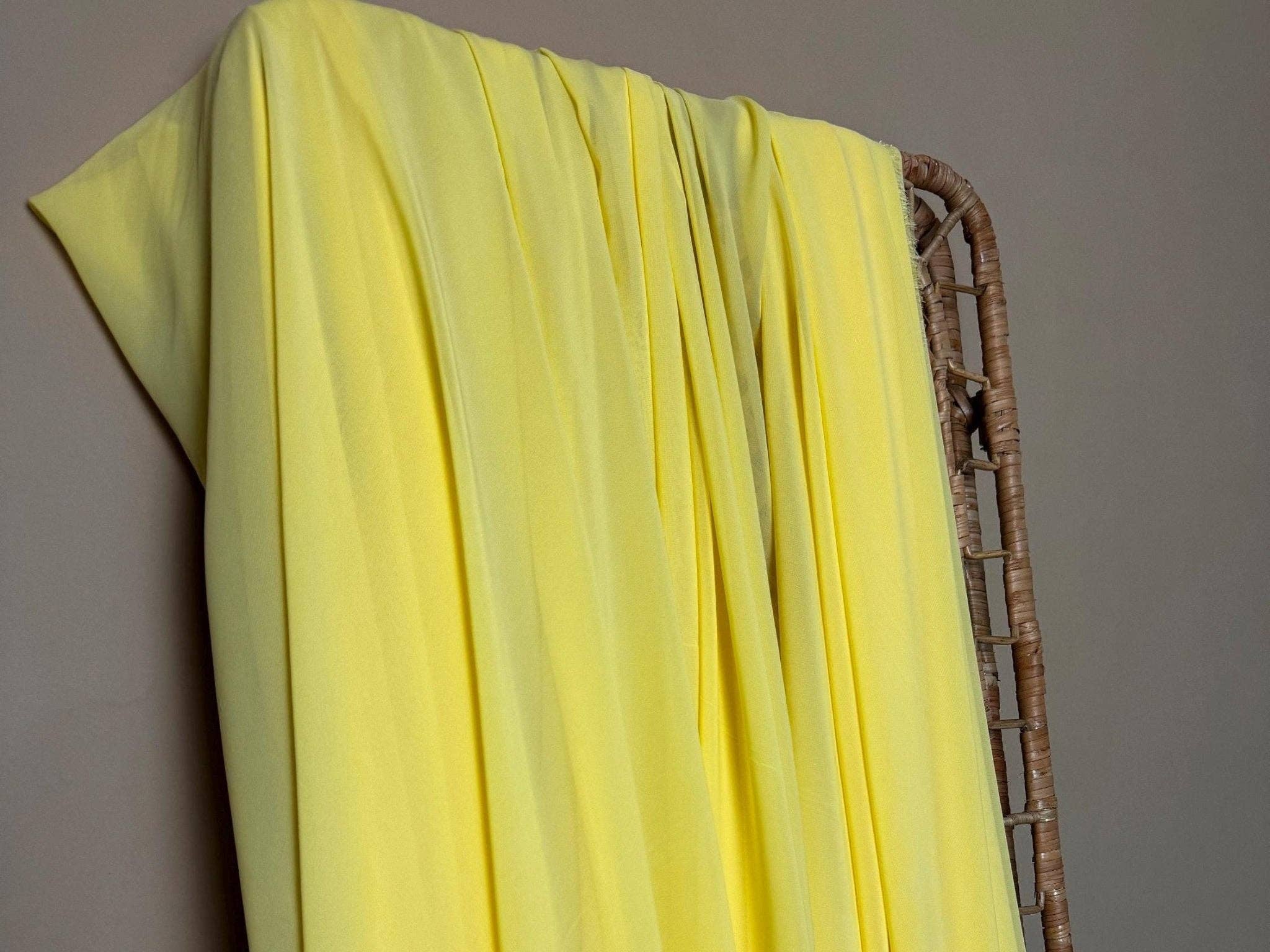 GalaTextile - Wholesale Fabric - Yellow Chiffon Fabric By The Yard , Yellow Bridal Fabric, Bridal Chiffon, Sheer Fabric Light Weight Yellow Chiffon Fabric for Dress Veil3