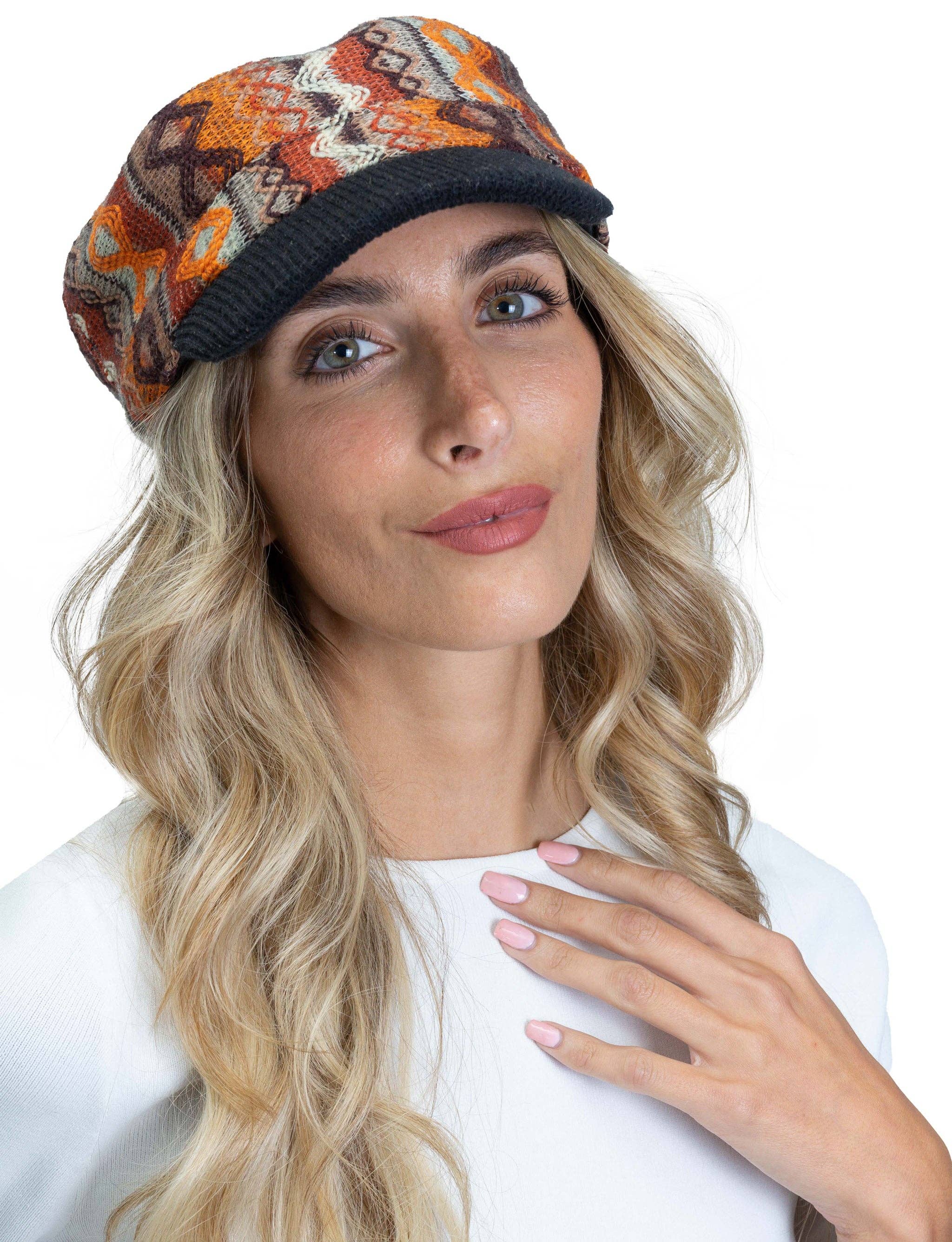 Magid - Wholesale Newsboy/Schoolboy Hat - Women's - Magid Geometric Print Cadet Cap8