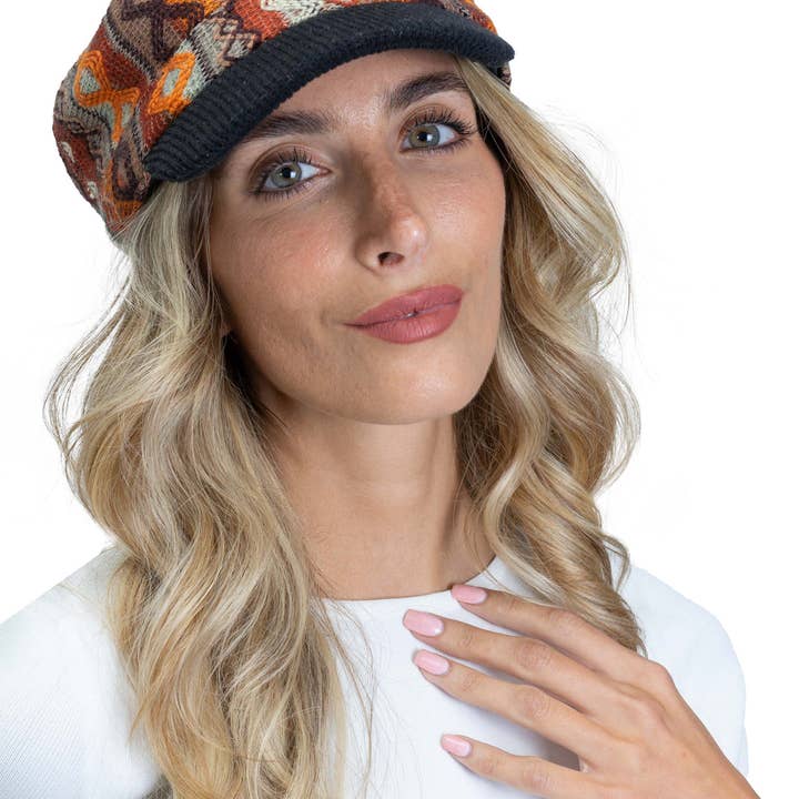 Magid - Wholesale Newsboy/Schoolboy Hat - Women's - Magid Geometric Print Cadet Cap8