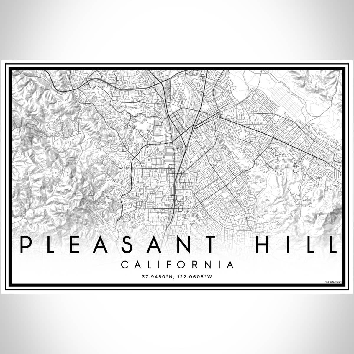 JACE.design - Wholesale Art Print - Pleasant Hill CA Map Print Classic3