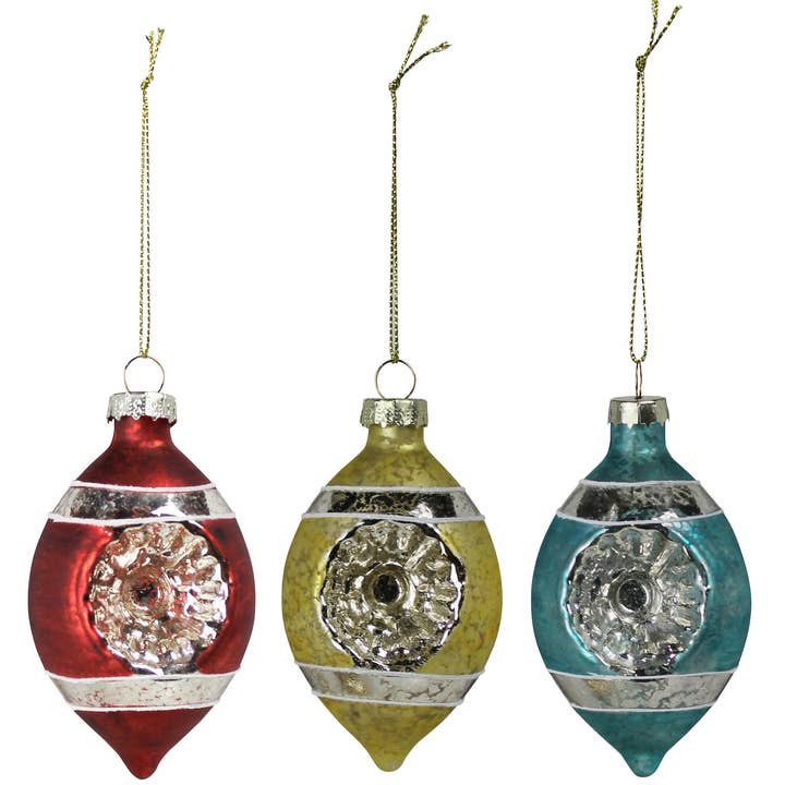 Reflecting Ornaments, Glass, Set/3 for wholesale by HomArt